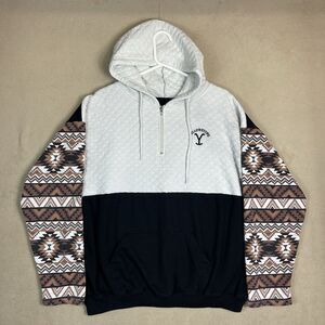 Yellowstone Hoodie Womens XL Black‎ White Network Mauve Soutwestern Sleeve Adult